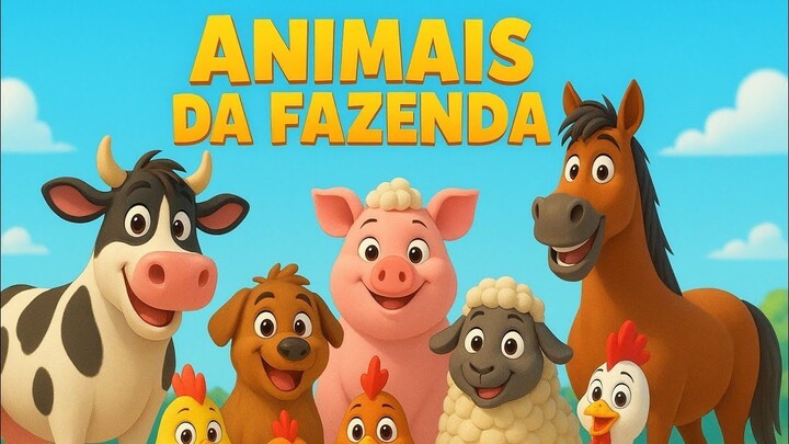 Animais da Fazenda para Crianças _ Vaca Porco Galinha Cavalo _ Música Infantil E