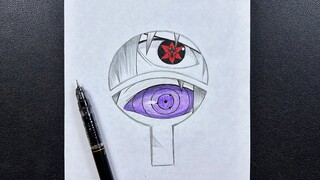 Easy to draw | how to draw uchiha symbol - sasuke eyes | step-by-step