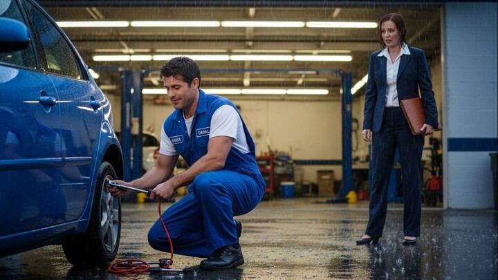 "Single Dad Mechanic Helped a Woman in the Rain"