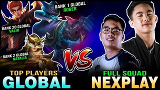 TOP GLOBAL PLAYERS vs. PRO PLAYERS (Nexplay Solid) ~ MOBILE LEGENDS
