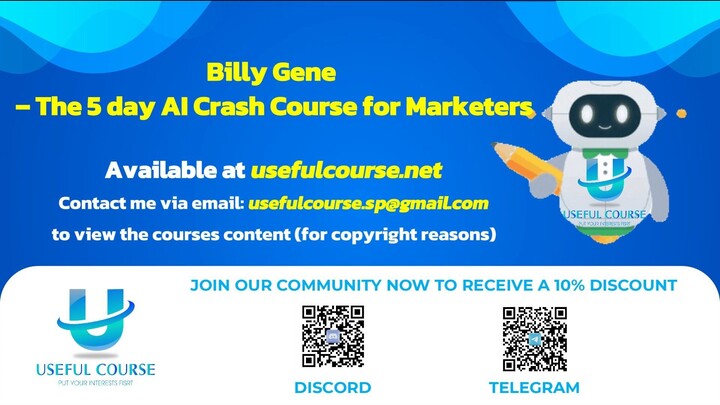 Billy Gene – The 5 day AI Crash Course for Marketer download (usefulcourse.net)