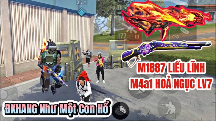 [Free Fire] M1887 Liều Lĩnh + M4a1 Hoả Ngục LV7, M1887 Trong Tay Phải Như Con Hổ, Địch Choáng Váng !