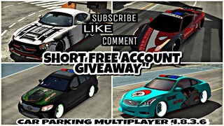 || Short Free Account Giveaway169 || Car Parking Multiplayer 4.8.3.6