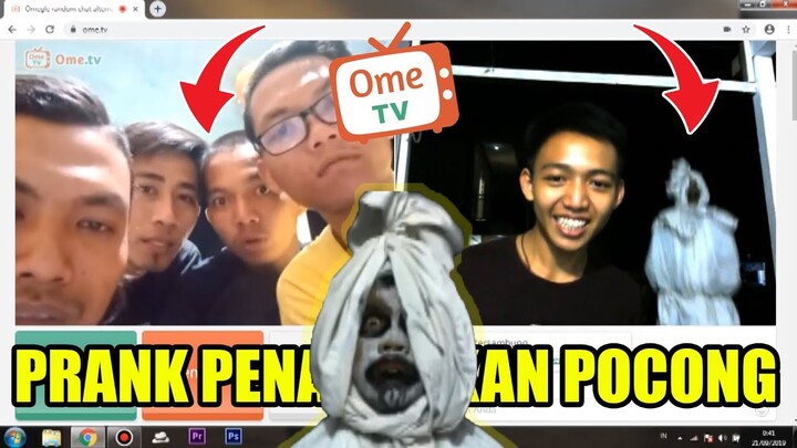 PRANK POCONG DI OME TV!! PENAMPAKAN HANTU PART 2