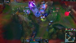 Xinzhao đặt ấn lên người kled để tiến công vào trụ trong liên minh huyền thoại #game