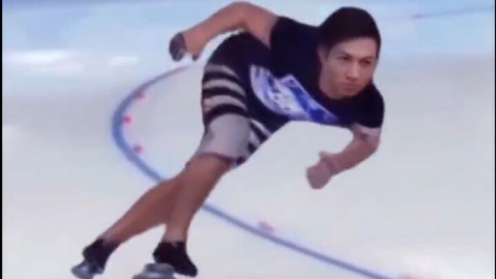 Come on, Xiaoliang, give him a spin on the ice!