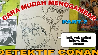 cara mudah menggambar anime detektif Conan. part. 2