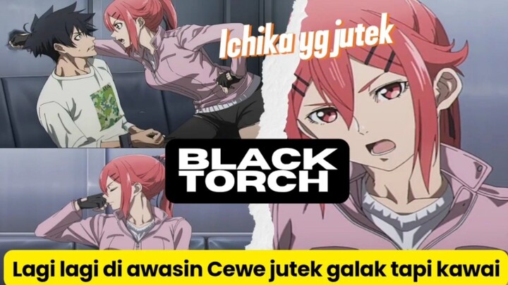 Black Torch eps 3 - Ichika gadis cantik yg jutek dan galak,kerjasama azuma dan ichika lawan monster