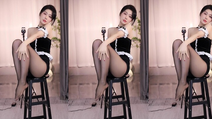 Stoking hitam_Huya_Qi Ling Gu Mengxi Yomi_kompetisi jam 19~gajah naik~_20221220190203