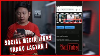 Paano Maglagay Ng Social Media Links Sa YouTube Channel Art Gamit Mobile Phone