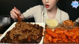 Mì tương đen đặc biệt và thịt heo cay ngọt phần 2 #mukbang
