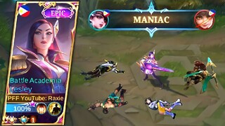 MANIAC!! LESLEY NEW UPCOMING EPIC SKIN "BATTLE ACADEMIA LESLEY" IS HERE! - MOBILE LEGENDS: BANG BANG