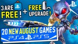 20 BIG Upcoming NEW August PS4/PS5 Games! New FREE Games, Free PS5 Upgrade (Upcoming New Games 2022)