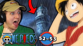 LUFFY MAKES IT TO THE GRAND LINE!! | One Piece REACTION Episode 52-53