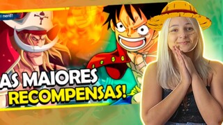 CONHECENDO AS 10 MAIORES RECOMPENSAS DE ONE PIECE!! (REACT)