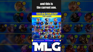 OFFICIAL EXP LANE TIER LIST! Mobile Legends #shorts
