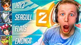 My FIRST Ranked Game in Overwatch 2! (ft. Flats, Seagull & Emongg)