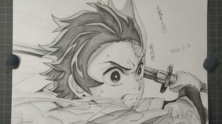 [Melukis]Gambar tangan Kamado Tanjirou|<Demon Slayer>