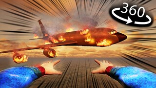 360° POV Superman - YOU save Airplane! VR