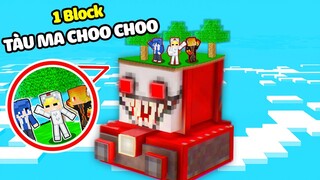 TÔ GÀ THỬ THÁCH 24H SINH TỒN TRÊN 1 BLOCK TÀU MA CHOO CHOO CHARLES KINH DỊ TRONG MINECRAFT*CHOO CHOO