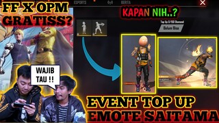 Saitama👊-BOCORAN BONUS TOP UP EMOTE OPM FREE FIRE