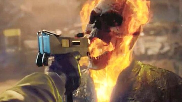 The guy shot the gun into the Ghost Rider's mouth, thinking he could kill him. You know nothing abou
