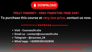 Molly Mahoney- Video Marketing Made Easy