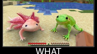 Minecraft รออะไร meme part 138 minecraft ที่เหมือนจริง Axolotl และ Frog