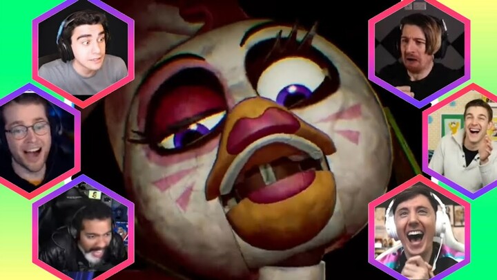 Gamers React to : Feeding Chica Pizza [FNAF: Security Breach]