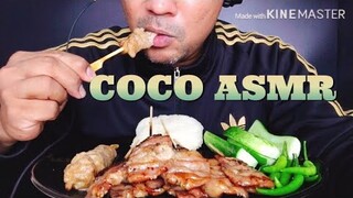 ASMR:Grill Pork ข้าวเหนียวหมูปิ้ง(EATING SOUNDS)|COCO SAMUI ASMR #กินโชว์ข้าวเหนียวหมูปิ้ง