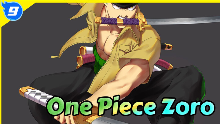 One Piece Zoro (Lukisan Menggigit Pedang) | Lukisan Tablet_9