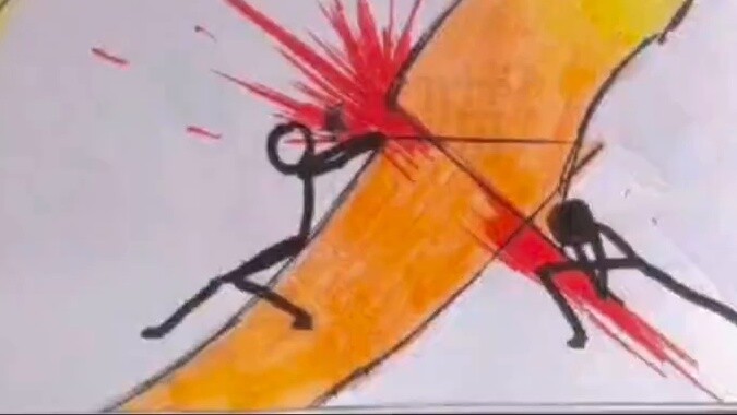 [Stickman Animation] การต่อสู้ที่สิ้นหวังสหภาพถ่ายทอดแอนิเมชั่นแฮนด์สปริงที่สี่ของ Black and White (
