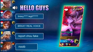 VOICE REVEAL!! | OPEN MIC SOLO RANK 😂 | THEY BELIEVE ME???  - MLBB