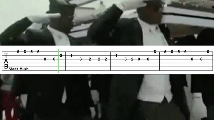 Bản guitar của bản nhạc những người đàn ông da đen khiêng quan tài