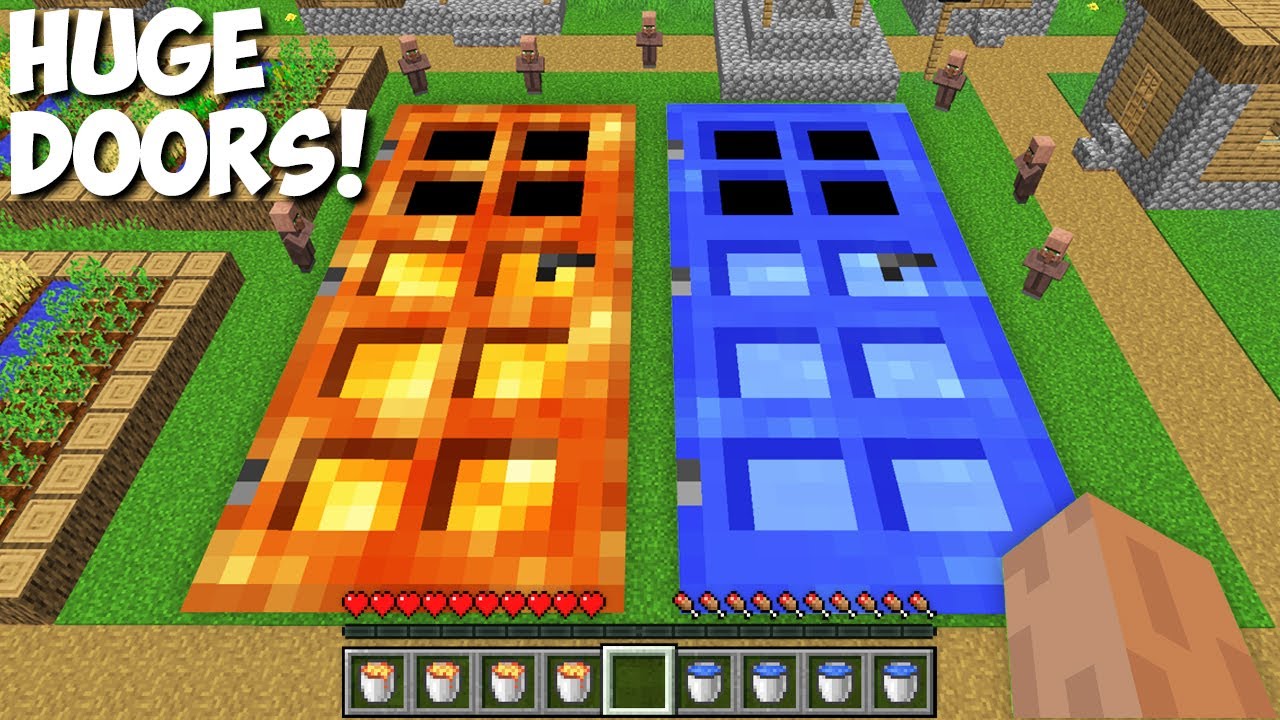 What is BEHIND this HUGE LAVA DOOR AND WATER DOOR in Minecraft ? LAVA VS  WATER DOOR ! - Bilibili