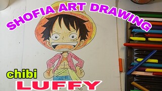 menggambar chibi luffy one piece 😋😋