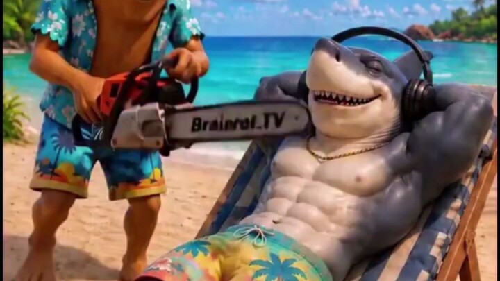 tung tung cut the shark leg 😭🥶 #montage #foryoupage