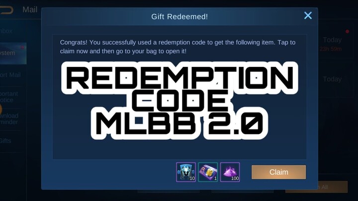 REDEMPTION CODE | MOBILE LEGENDS V 2.0