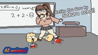 Kartun lucu | Ketika ibuk Guru ku Sakura Shcool Simulator | AZ animasi | Funny cartoon