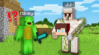 JJ Pranked Mikey as Iron Golem in Minecraft (Maizen Mazien Mizen)