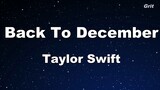 Back To December  Taylor Swift Karaoke With Guide Melody