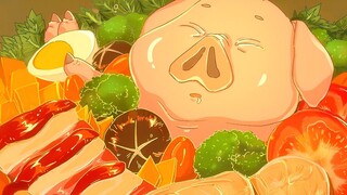 In order to make money, the clown boss actually cooks the pig's head for the pig! This restaurant is