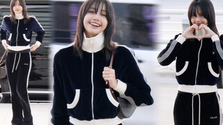【LISA】冬日女友231213出国机场，全黑运动装！