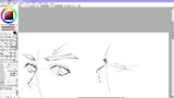 [SAI] Cara menggambar mata dua dimensi, keterampilan menggambar mata anak laki-laki