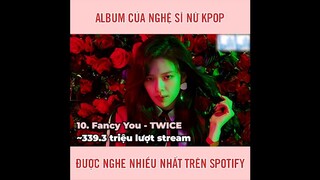 #MV-KCV Album của nghệ sĩ nữ Kpop được nghe nhiều nhất trên spotify