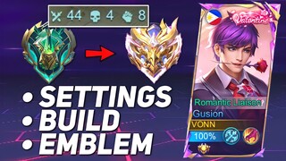 2024 GUSION BEST BUILD, EMBLEM AND SETTINGS!! ( Auto Winstreak!! 💯 )