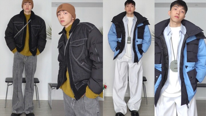 2 set gaya berbusana musim dingin dengan jaket bulu angsa yang sangat keren 🧽🗳 cukup hangat sekaligu