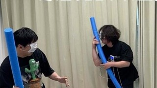Blindfolded beating prop competition