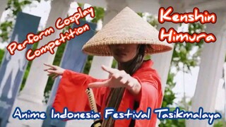 Perform Cosplay Kenshin Himura ngelawan preman di Kamiya Dojo