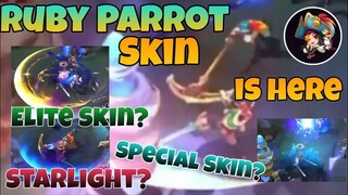 Ruby Parrot Skin is here | Ruby New Skin | It is elite? special? or starlight? | New Outro | MLBB